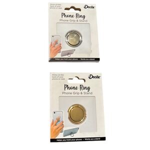 2 NEW Decoz Phone Ring Grip Stand Universal‎ Rotating Cell Phone Holder